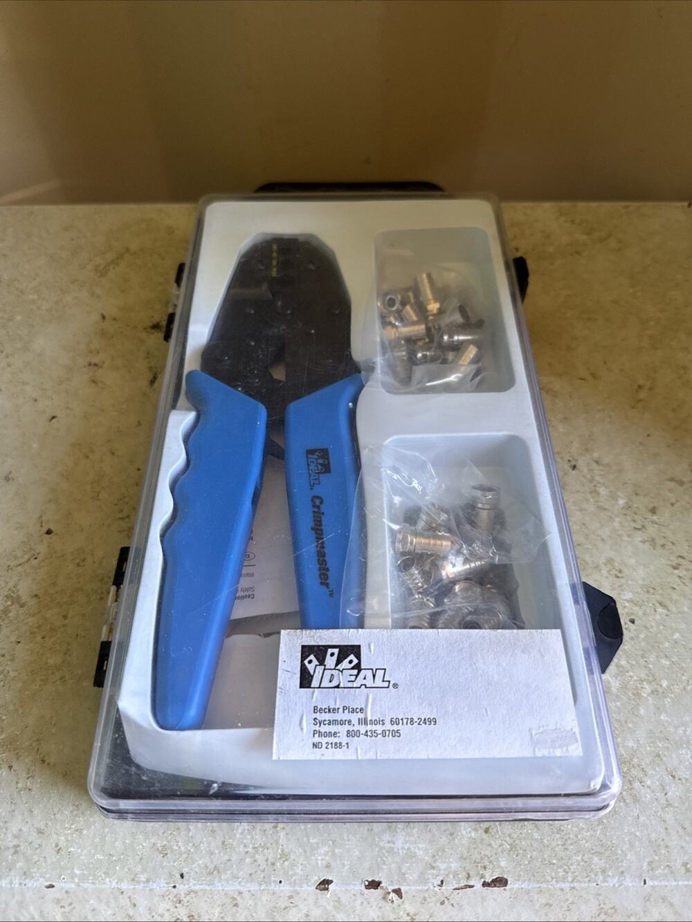 Ideal Crimpmaster Ratcheting Crimp Tool Blue 30-582 With Case